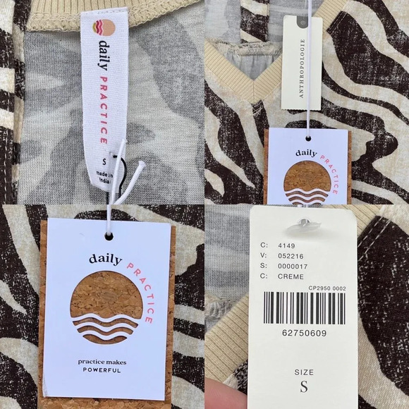 Daily Practice by Anthropologie Ruffled Mini Dress in Beige small - Picture 12 of 15